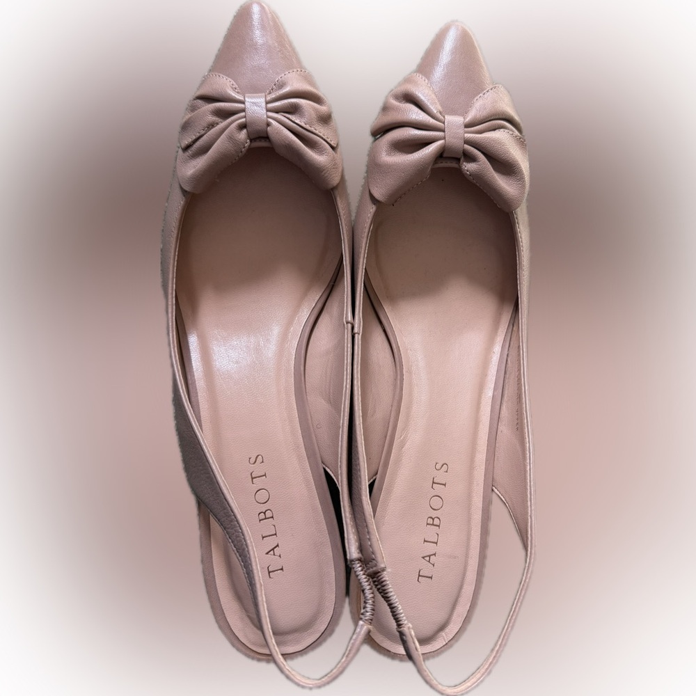 Talbots Beige Slingback Kitten Heels